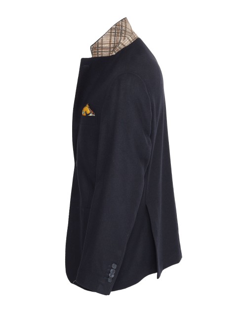 EZZELINO BLAZER - NAVY BLUE - WOOL & COTTON
