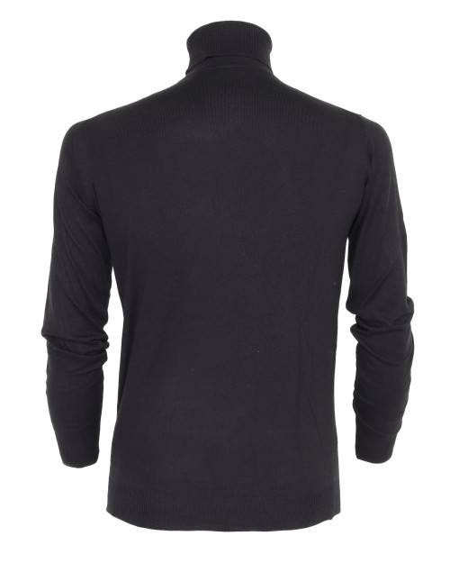 EZZELINO TURTLENECK SWEATER - NAVY BLUE - WOOL & COTTON