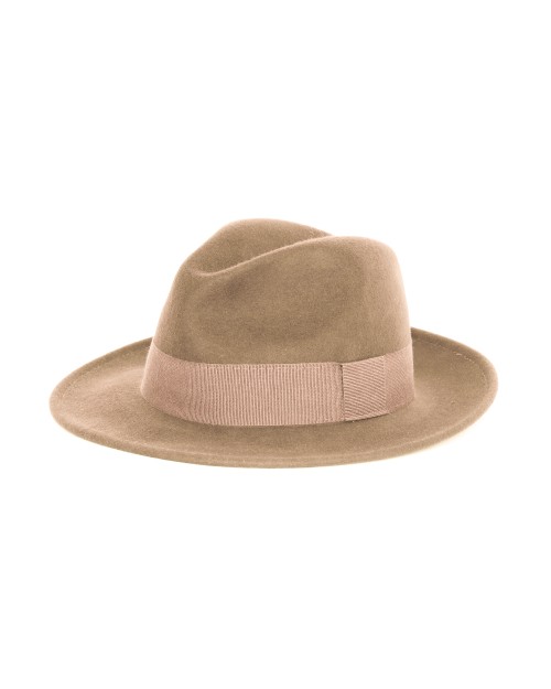 EZZELINO FEDORA HAT - BEIGE - WOOL FELT