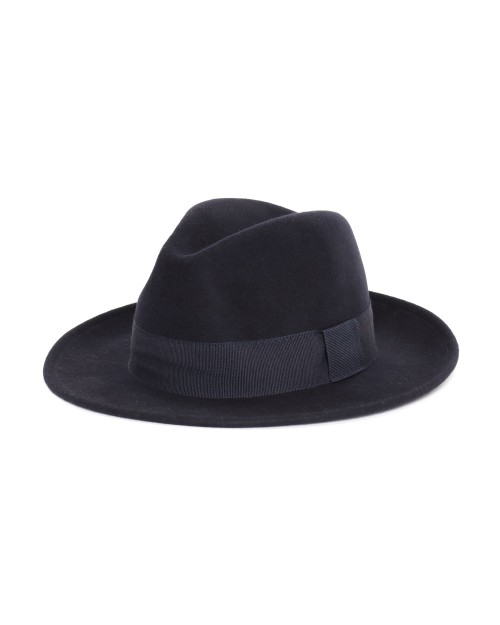 EZZELINO FEDORA HAT - NAVY BLUE - WOOL FELT