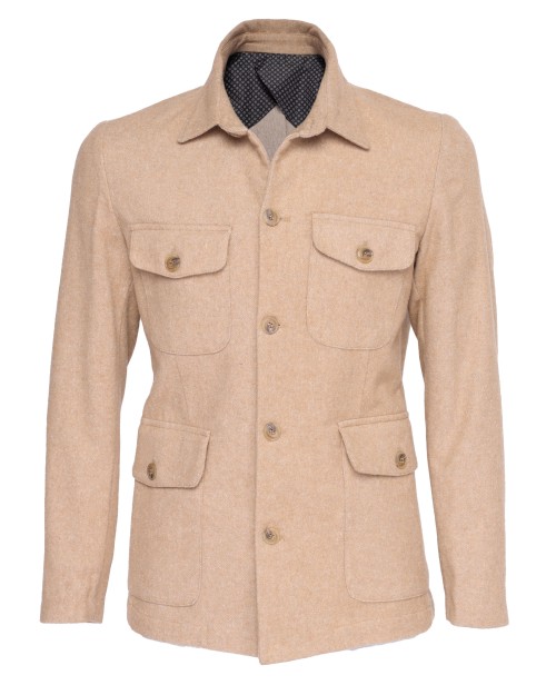 EZZELINO FIELD JACKET - BEIGE - COTTON, WOOL & CASHMERE