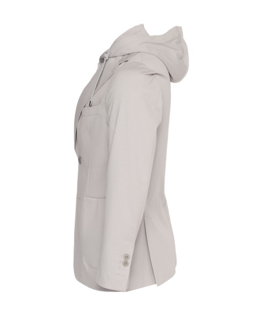EZZELINO HOODED SPORT COAT - GREY - STRETCH COTTON