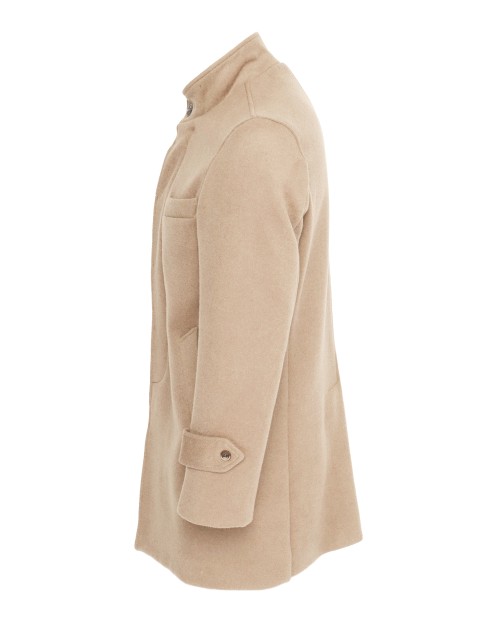 EZZELINO OVERCOAT - BEIGE - WOOL & COTTON