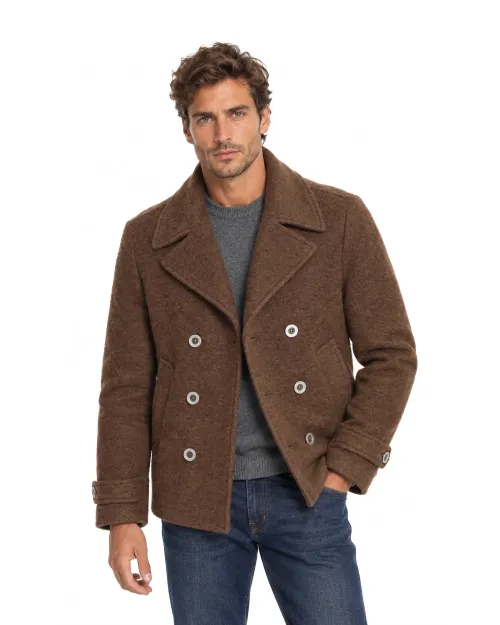 EZZELINO PEACOAT - BROWN - WOOL & ALPACA