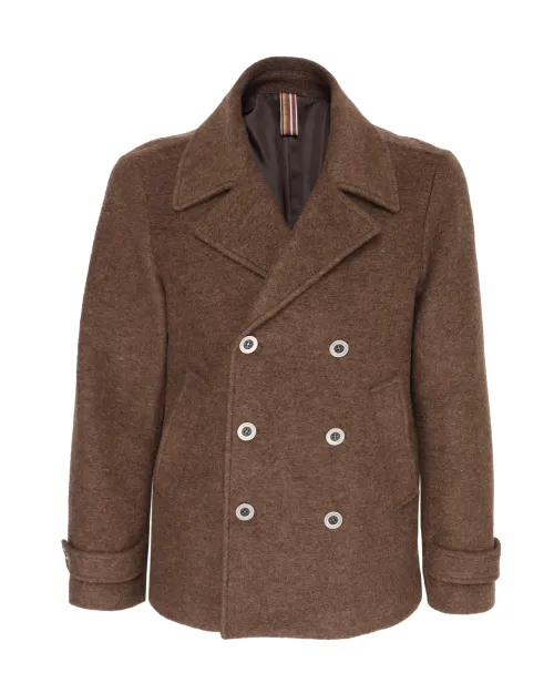 EZZELINO PEACOAT - BROWN - WOOL & ALPACA