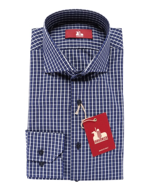 EZZELINO DRESS SHIRT - BLUE & WHITE - COTTON
