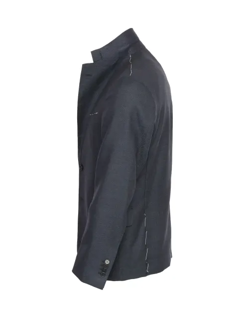 EZZELINO SPORT COAT - BLUE - WOOL, COTTON & LINEN