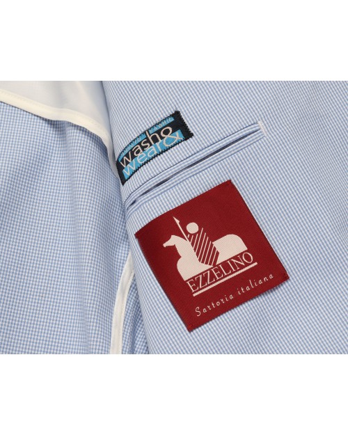 EZZELINO SPORT COAT - WHITE & BLUE - COTTON