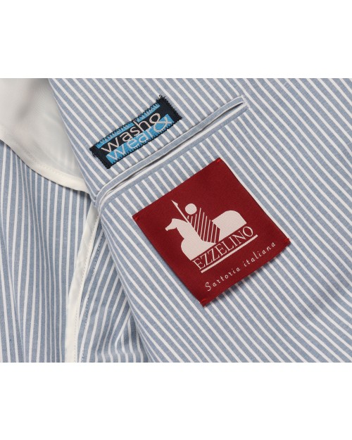 EZZELINO SPORT COAT - WHITE & BLUE - COTTON