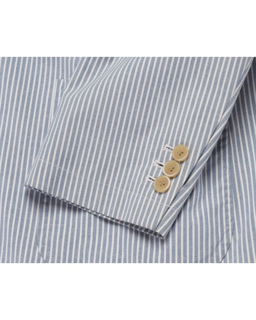 EZZELINO SPORT COAT - WHITE & BLUE - COTTON