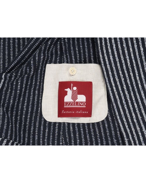 EZZELINO SPORT COAT - BLUE & WHITE - COTTON