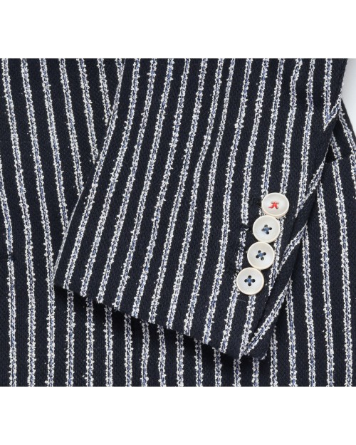 EZZELINO SPORT COAT - BLUE & WHITE - COTTON