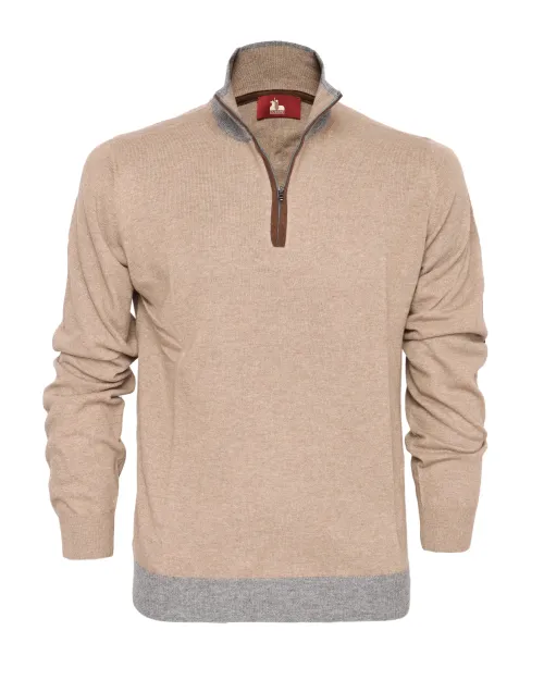 EZZELINO SWEATER - BEIGE - WOOL & CASHMERE