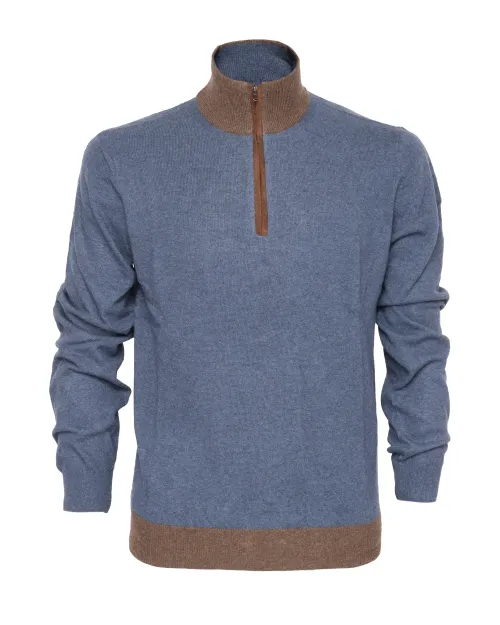 EZZELINO SWEATER - BLUE - WOOL & CASHMERE