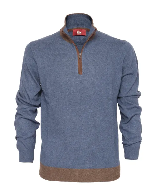 EZZELINO SWEATER - BLUE - WOOL & CASHMERE