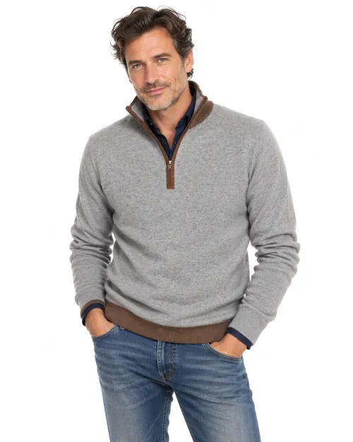 EZZELINO SWEATER - GREY - WOOL & CASHMERE