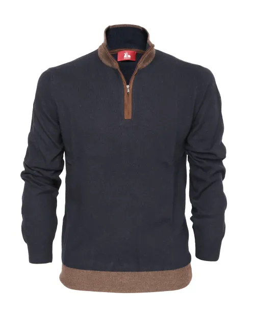 EZZELINO SWEATER - NAVY BLUE - WOOL & CASHMERE