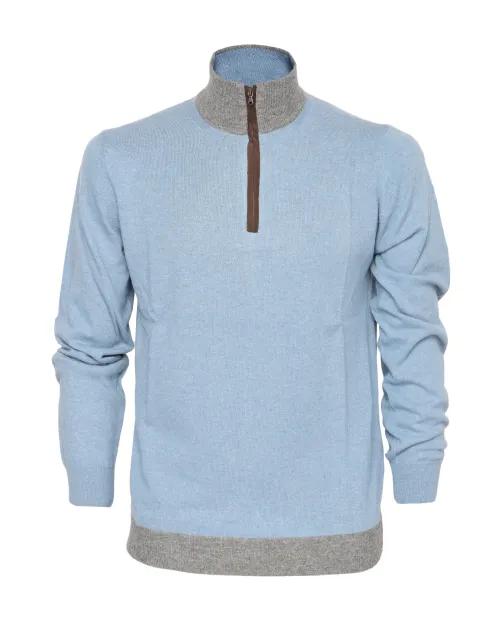 EZZELINO SWEATER - SKY BLUE - WOOL & CASHMERE