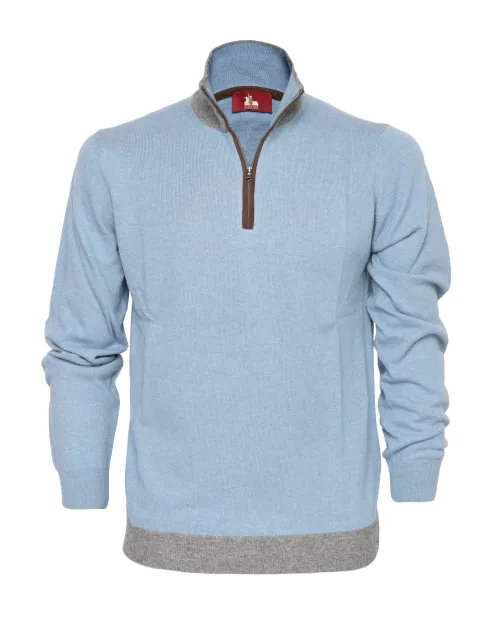 EZZELINO SWEATER - SKY BLUE - WOOL & CASHMERE