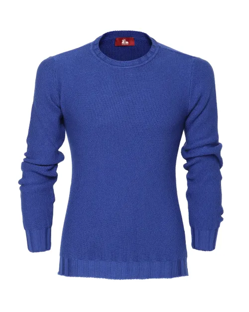 EZZELINO 6-PLY SWEATER - BLUE - MERINO WOOL
