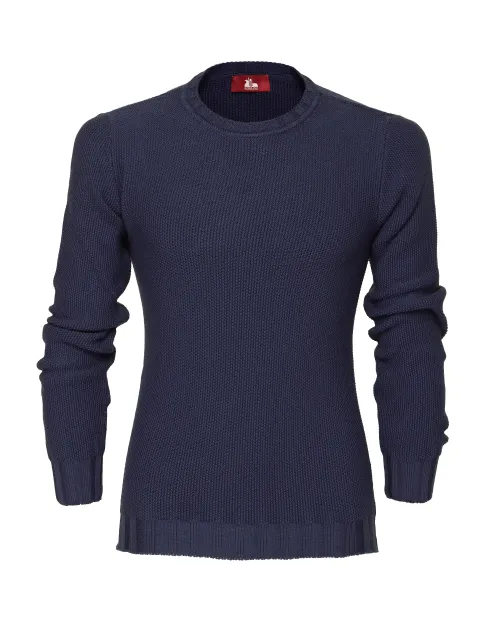 EZZELINO 6-PLY SWEATER - NAVY BLUE - MERINO WOOL