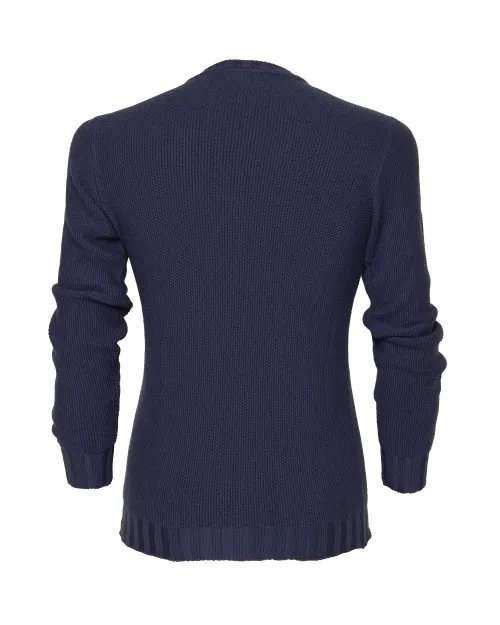 EZZELINO 6-PLY SWEATER - NAVY BLUE - MERINO WOOL