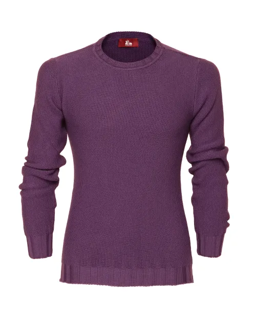 EZZELINO 6-PLY SWEATER - PURPLE - MERINO WOOL