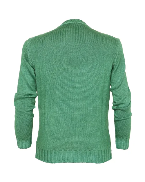 EZZELINO 6-PLY SWEATER - GREEN - MERINO WOOL