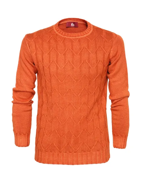 EZZELINO 6-PLY SWEATER - ORANGE - MERINO WOOL