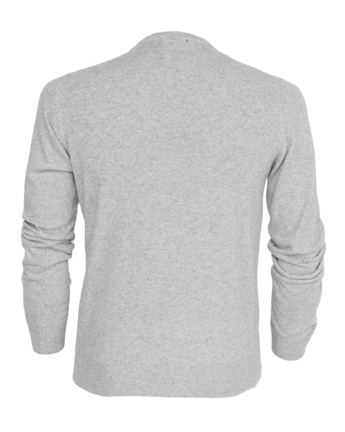 EZZELINO SWEATER - GREY, WHITE & BLUE - WOOL