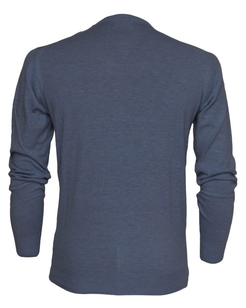 EZZELINO SWEATER - BLUE - WOOL & COTTON
