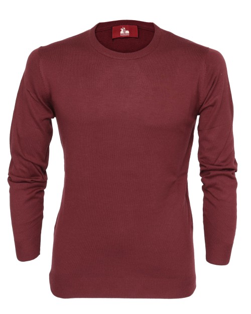 EZZELINO SWEATER - BURGUNDY - WOOL & COTTON