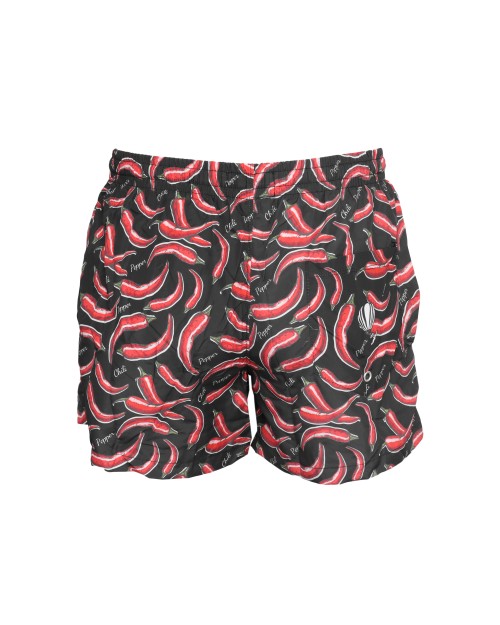 EZZELINO SWIM SHORTS - BLACK & RED
