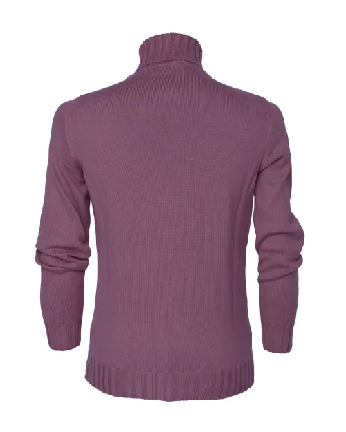 EZZELINO 6-PLY TURTLENECK SWEATER - PURPLE - MERINO WOOL