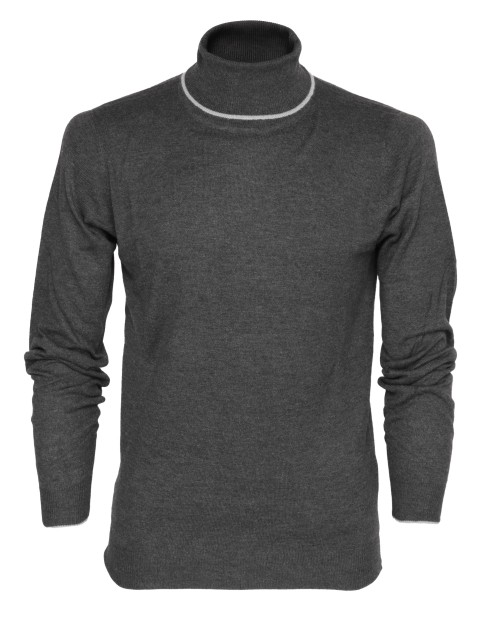 EZZELINO TURTLENECK SWEATER - GREY - WOOL & COTTON