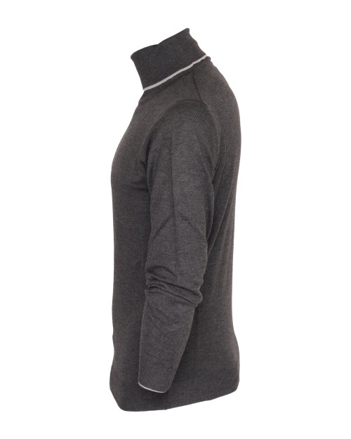 EZZELINO TURTLENECK SWEATER - GREY - WOOL & COTTON