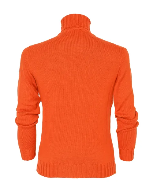 EZZELINO 6-PLY TURTLENECK SWEATER - ORANGE - MERINO WOOL