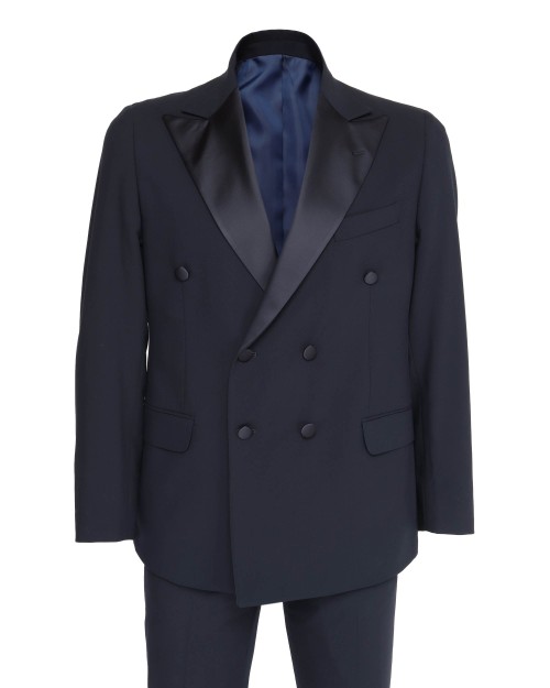 EZZELINO TUXEDO - NAVY BLUE - 4 SEASON STRETCH WOOL