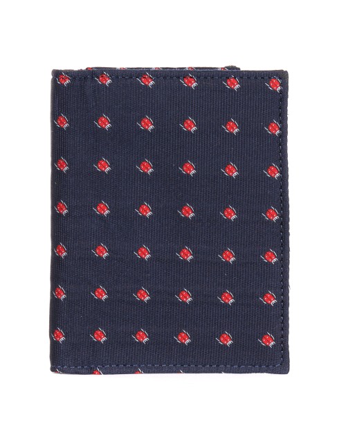 FINOLLO GENOVA WALLET - PURE SILK & LAMBSKIN - NAVY BLUE