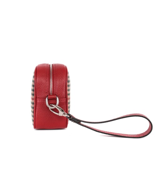 FRATELLI NOVIELLO CLUTCH BAG - RED, BEIGE & GREEN - CASHMERE & GUANACO