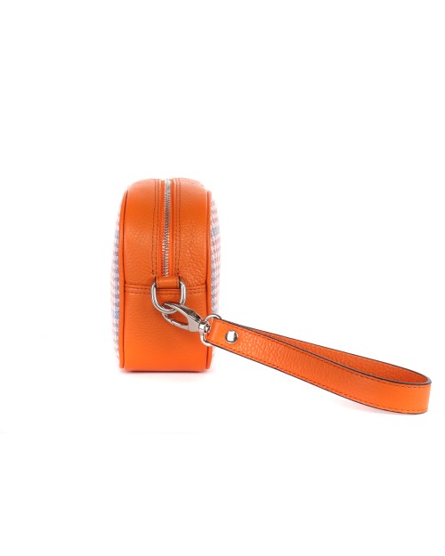 FRATELLI NOVIELLO CLUTCH BAG - ORANGE, WHITE, CORAL & SKY BLUE - CASHMERE & VICUNA