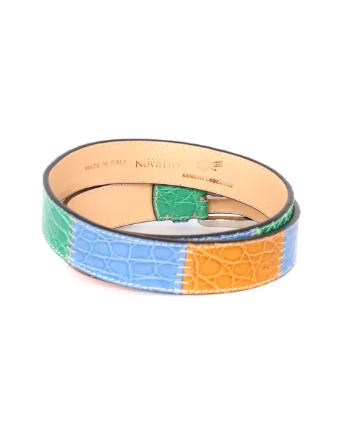 FRATELLI NOVIELLO BELT - MULTICOLOR - GENUINE CROCODILE LEATHER