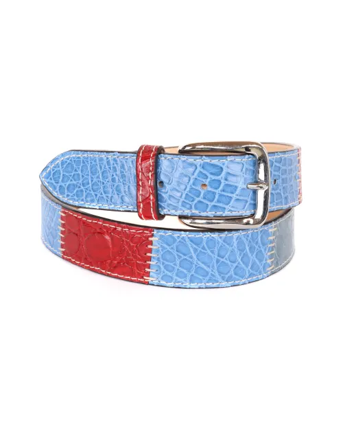 FRATELLI NOVIELLO BELT - MULTICOLOR - GENUINE CROCODILE LEATHER