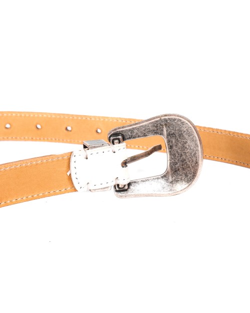 FRATELLI NOVIELLO BELT - WHITE - GENUINE SNAKESKIN