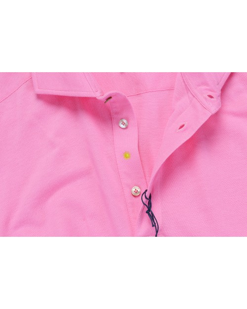 GIANNETTO PORTOFINO POLO SHIRT - PINK - COTTON PIQUE'