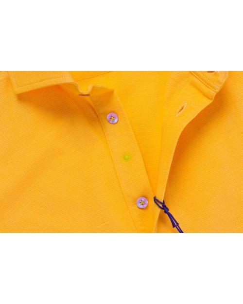 GIANNETTO PORTOFINO POLO SHIRT - YELLOW - COTTON PIQUE'