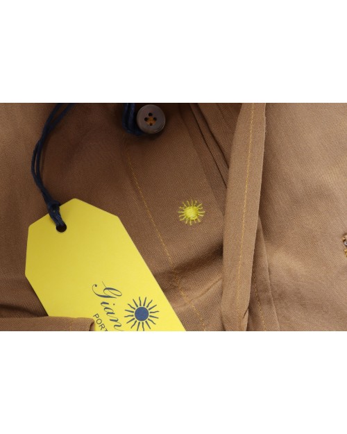 GIANNETTO PORTOFINO SHIRT - BEAVER - VISCOSE