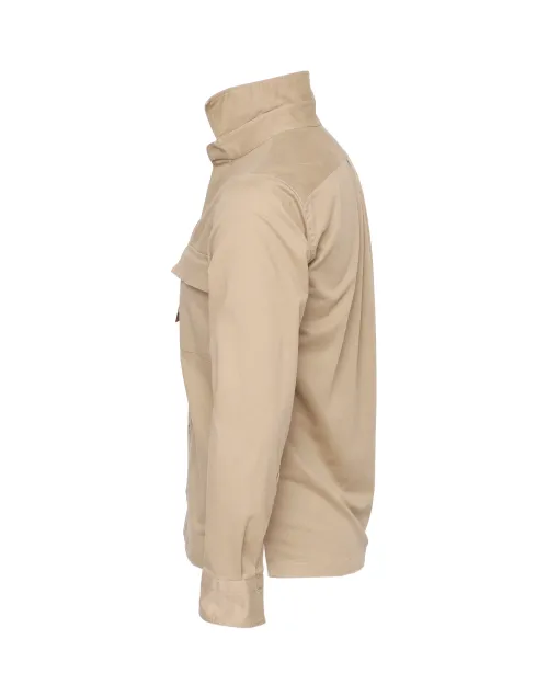 GIANNETTO PORTOFINO SHIRT JACKET - BEIGE - STRETCH COTTON