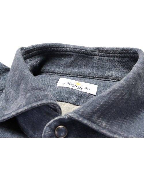 GIANNETTO PORTOFINO SHIRT - BLUE - COTTON DENIM