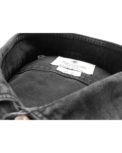 GIANNETTO PORTOFINO SHIRT - GREY - COTTON DENIM